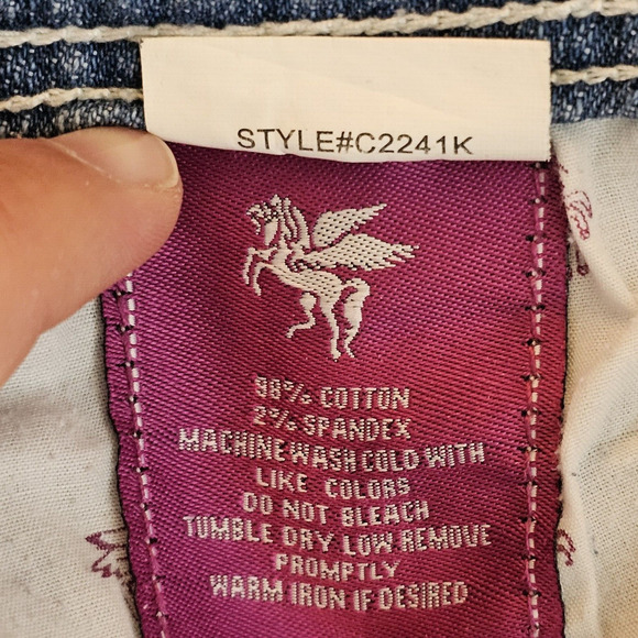 Vigoss Women's Plus Size 1 28x16 Blue Capri Cotton Blend Stretch Jeans Denim - Picture 10 of 13